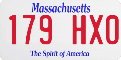 MA license plate 179HX0