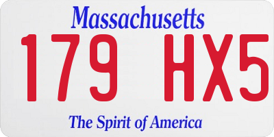 MA license plate 179HX5