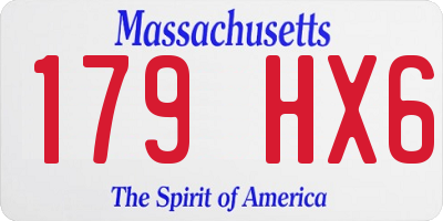 MA license plate 179HX6