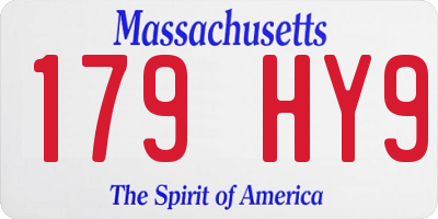 MA license plate 179HY9