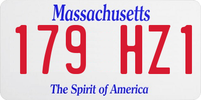 MA license plate 179HZ1