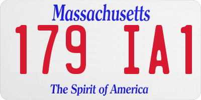 MA license plate 179IA1