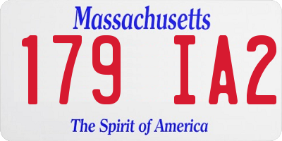 MA license plate 179IA2