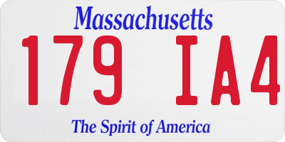 MA license plate 179IA4