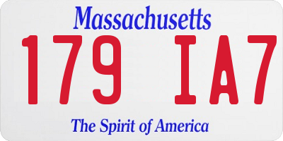 MA license plate 179IA7