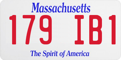 MA license plate 179IB1