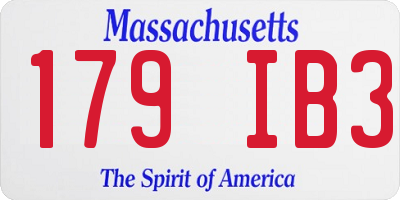 MA license plate 179IB3