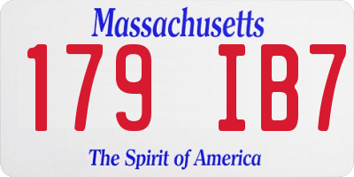 MA license plate 179IB7