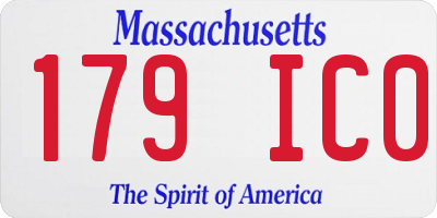 MA license plate 179IC0