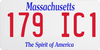 MA license plate 179IC1