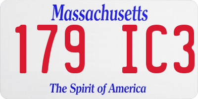 MA license plate 179IC3