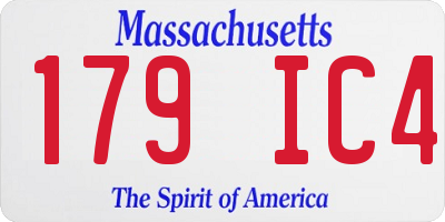 MA license plate 179IC4