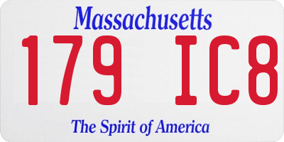 MA license plate 179IC8