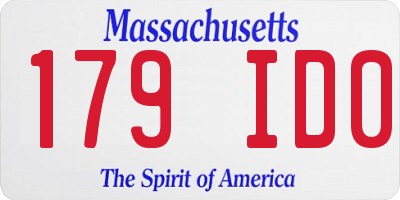 MA license plate 179ID0
