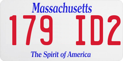 MA license plate 179ID2