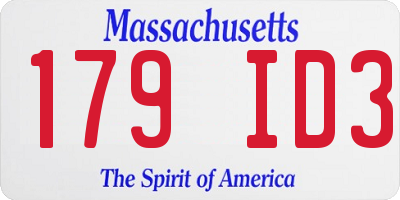 MA license plate 179ID3