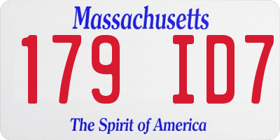 MA license plate 179ID7
