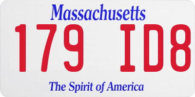 MA license plate 179ID8
