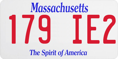 MA license plate 179IE2