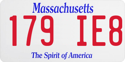 MA license plate 179IE8