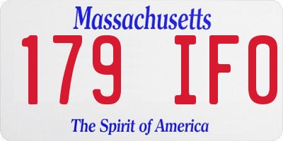 MA license plate 179IF0