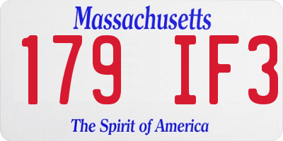 MA license plate 179IF3
