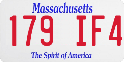 MA license plate 179IF4