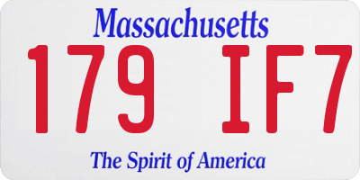 MA license plate 179IF7
