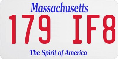 MA license plate 179IF8