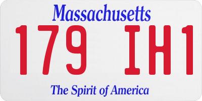 MA license plate 179IH1
