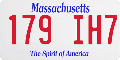 MA license plate 179IH7