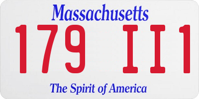 MA license plate 179II1