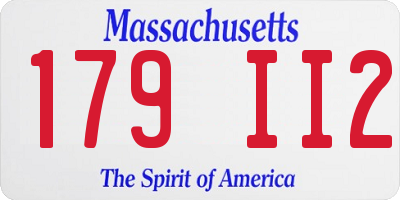 MA license plate 179II2