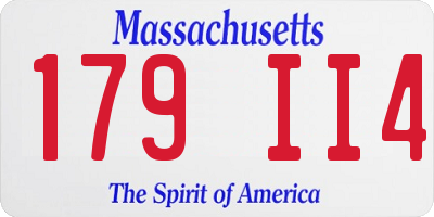 MA license plate 179II4