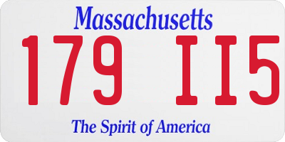 MA license plate 179II5