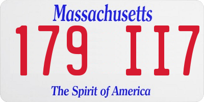 MA license plate 179II7