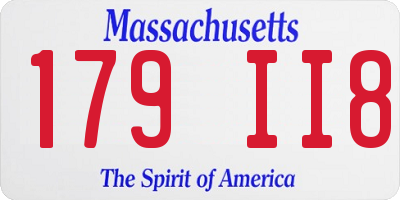 MA license plate 179II8