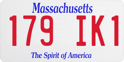 MA license plate 179IK1