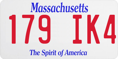 MA license plate 179IK4