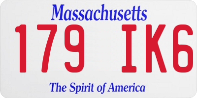 MA license plate 179IK6