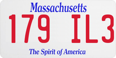 MA license plate 179IL3
