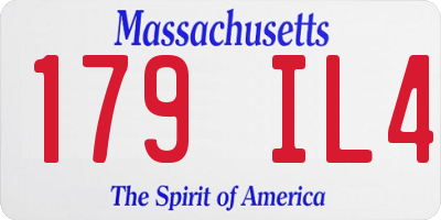MA license plate 179IL4