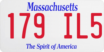 MA license plate 179IL5