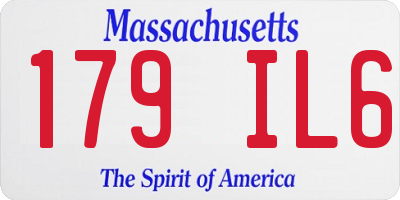 MA license plate 179IL6