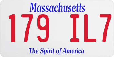 MA license plate 179IL7
