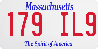 MA license plate 179IL9