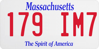 MA license plate 179IM7