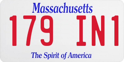 MA license plate 179IN1