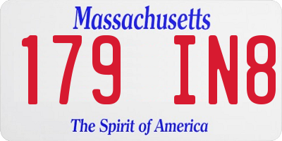 MA license plate 179IN8
