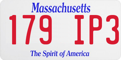 MA license plate 179IP3